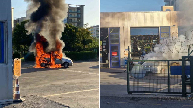 Diyarbakır’da bir sürücü, muayeneden geçmeyen otomobilini yaktı