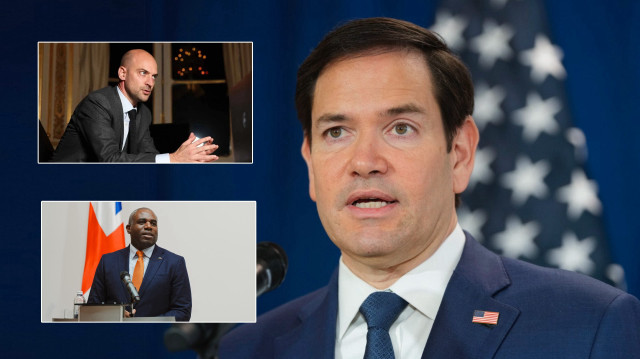 Jean-Noel Barrot - David Lammy Jean-Noel Barrot - Marco Rubio (soldan sağa)