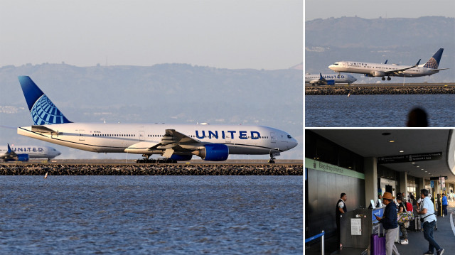 San Francisco Uluslararası Havalimanı'nda United Airlines’a ait uçaklar görüntülendi. 