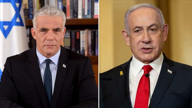 Ana muhalefet partisi lideri Yair Lapid ve İsrail Başbakanı Binyamin Netanyahu.