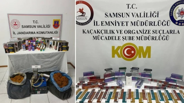 Samsun'da kaçak tütün ve elektronik sigara operasyonunda 4 kişi yakalandı