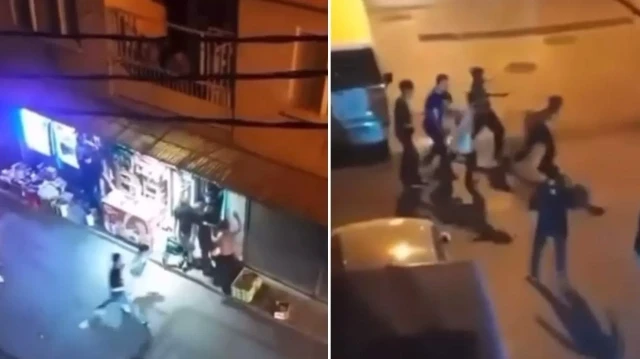 Kalabalık grup tekme ve yumruklar savuşturdu.