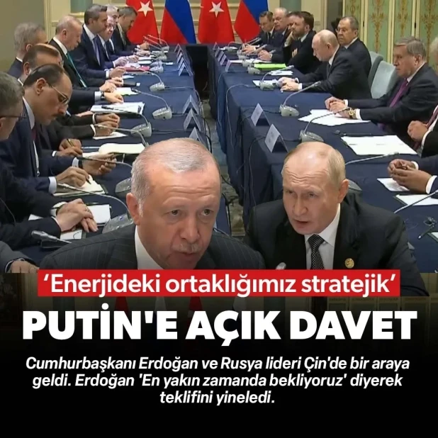 Erdoğan-Putin görüşmesi Çin'de başladı: 'Sizleri yakın zamanda ülkemize bekliyoruz'