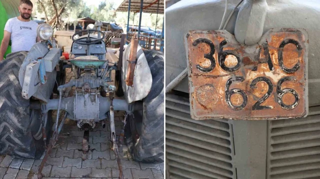 Çiftlikte saklanan 77 yıllık traktör orijinalliğini koruyor.