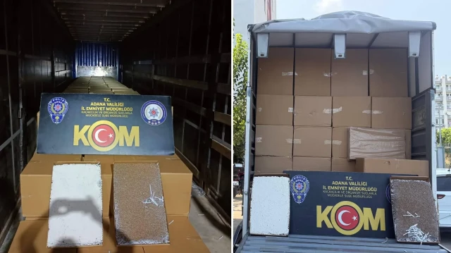Adana'da 7 milyon 425 bin makaron ele geçirilen operasyonda 2 zanlı tutuklandı