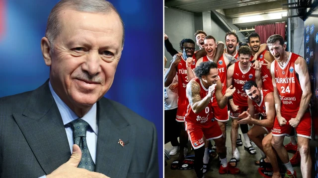Cumhurbaşkanı Erdoğan, Yunanistan'ı da yenip A Grubu'nu 5'te 5 yaparak lider tamamlayan A Milli Basketbol Takımı'nı tebrik etti.
