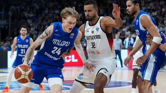 Almanya - Finlandiya maçından kare.