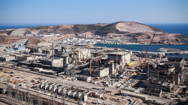 Vue du chantier de la centrale nucléaire turque d'Akkuyu, le 14 septembre 2025.