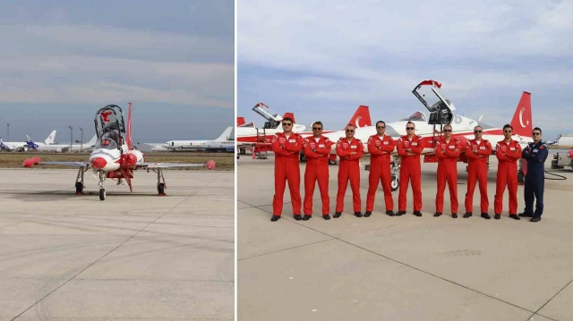 Türk Yıldızları 8 pilot olmak üzere toplam 13 kişiden oluşuyor. 33 kişilik de bakım ekibine sahip. Gösteri sonrası konuşan Türk Yıldızları ekibi Hürjet vurgusu yaptı.