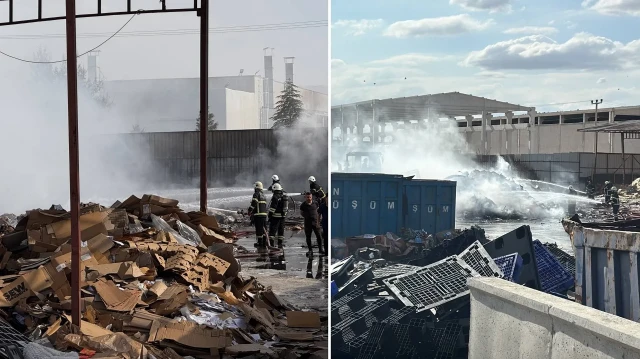 Aksaray'da geri dönüşüm fabrikasında yangın