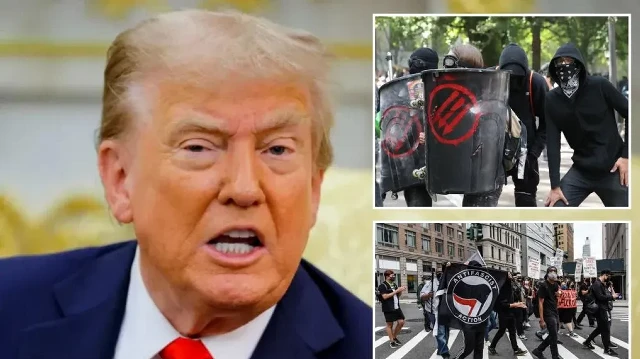 Le Président Donald Trump a déclaré le mouvement "Antifa" de gauche comme organisation terroriste, le 17 septembre 2025.