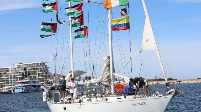 Gaza-bound flotilla ships meet in Mediterranean Sea to set sail to blockaded Gaza