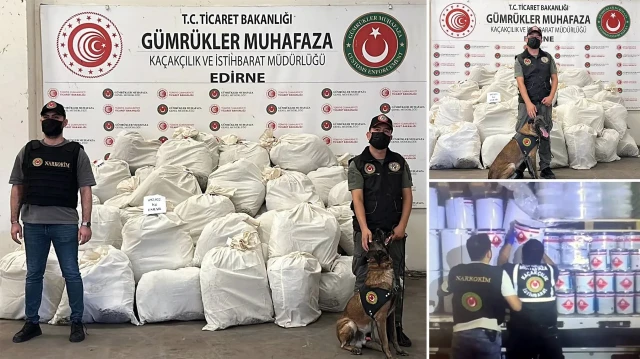Edirne’de 8 ayda 7 milyar liralık uyuşturucu ve kaçak eşya ele geçirildi