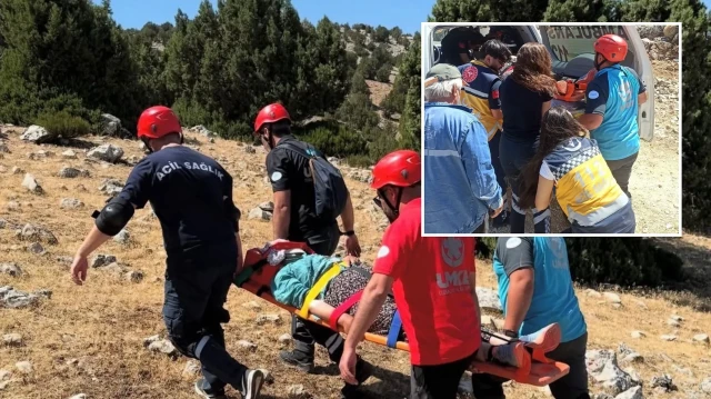 Isparta’da kayalıklardan düşen kadın operasyonla kurtarıldı