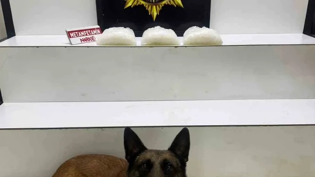 Yakalanan uyuşturucular.