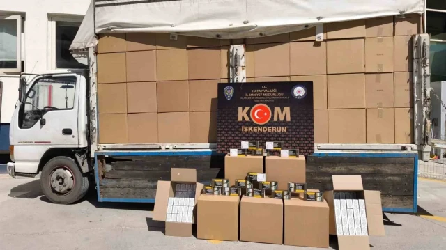 Hatay’da gümrük kaçağı makaron operasyonu