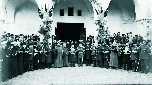 Kudüs'te Sultan Abdülhamid Han döneminde inşa edilen su isale hattının açılış töreni.