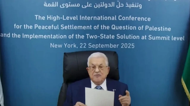 Mahmud Abbas, BM'ye video konferans ile hitap etti.