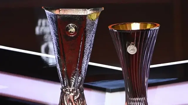 Les trophées de la Ligue Europa et de la Ligue Europa Conférence 2025-2026, au Grimaldi Forum de Monaco, le 29 août 2025.