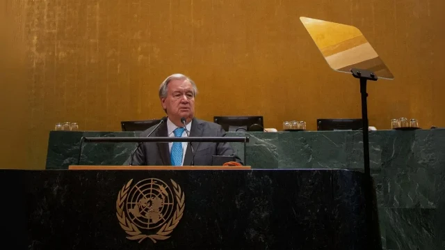 Birleşmiş Milletler Genel Sekreteri Antonio Guterres, “Filistinliler için devlet bir haktır, bir ödül değil” dedi.