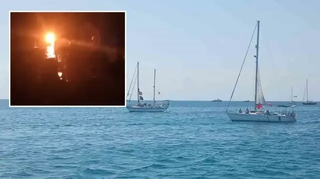 Gazze'ye insani yardım götürmek için yola çıkan Sumud Filosu'na ses bombası ile taciz ve saldırı yapıldığı açıklandı.