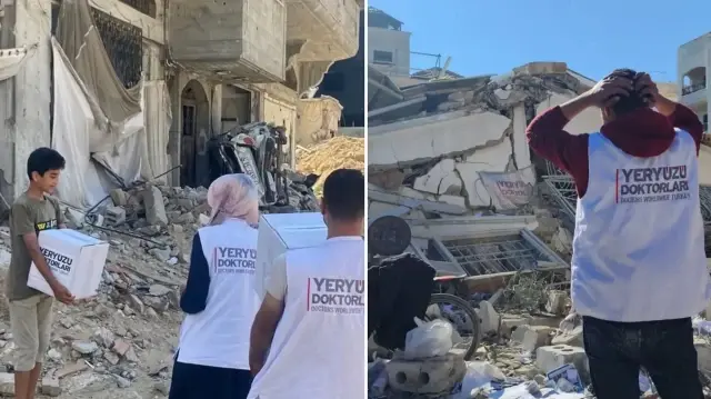 Yeryüzü Doktorları bağışlanan kurban etlerini Gazze'ye ulaştırdı.