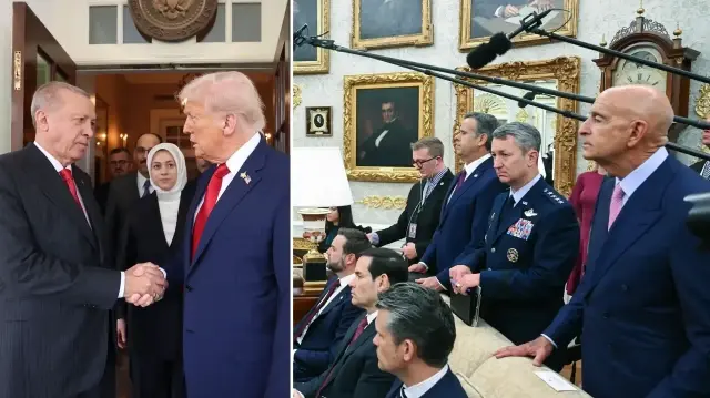 Oval Ofis'teki Erdoğan-Trump görüşmesi.