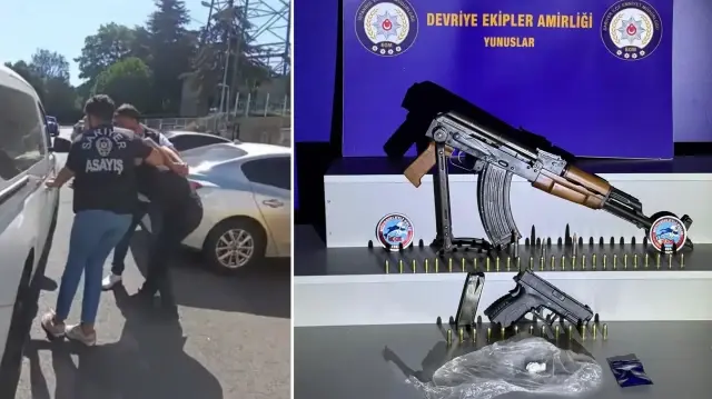 Dairede arama yapan Sarıyer motorize Yunus polisi, gitar kılıfı içerisinde kalaşnikof ele geçirdi. 
