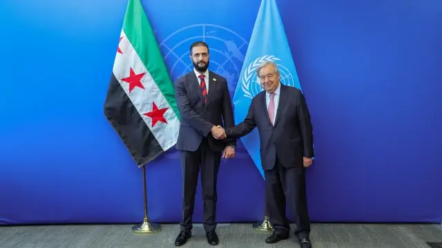 Genel Sekreter Antonio Guterres, New York'ta düzenlenen BM’nin 80’inci Genel Kurulu kapsamında Suriye Cumhurbaşkanı Ahmed Şara ile görüştü.