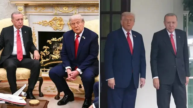 Cumhurbaşkanı Erdoğan ve Trump, kapıda karşılama töreninin ardından Oval Ofis'te basın açıklamasında bulundu.