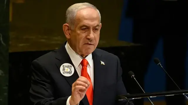 Le Premier ministre israélien Benyamin Netanyahu s’exprime lors de la 80e session de l’Assemblée générale des Nations unies (AGNU), le 26 septembre 2025 à New York.