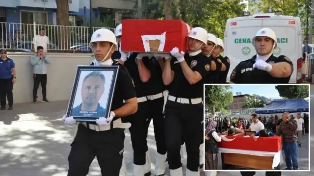 Görev başında hayatını kaybeden polis memuru Osman Yaman, Karaağaç Mezarlığı’nda toprağa verildi