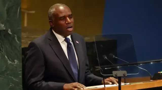 Le vice-Premier ministre britannique, David Lammy, s’adresse à l’Assemblée générale des Nations unies (ONU) lors de la 80ᵉ session annuelle, le 25 septembre 2025, à New York.
