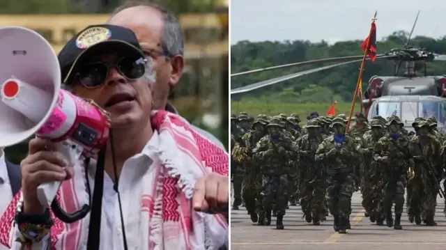 Kolombiya Cumhurbaşkanı Gustavo Petro, New York'un Times Meydanı'nda düzenlenen Filistin'e destek gösterisine katıldı.