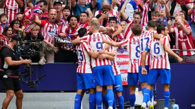 Atletico Madrid'in gol sevinci.