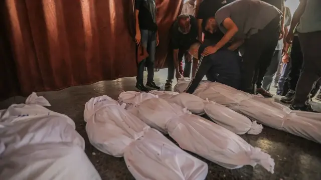 Victimes des frappes aériennes israéliennes sur le quartier de Zeytoun à Gaza, le 29 septembre 2025.