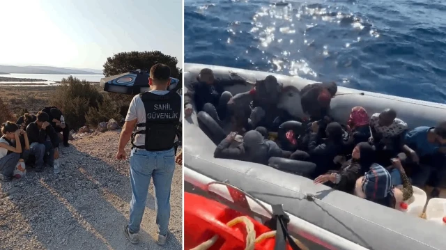 İzmir'de 82 düzensiz göçmen yakalandı, 10 düzensiz göçmen kurtarıldı.