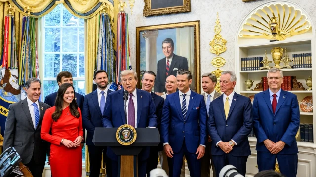 Le président américain Donald Trump annonce la relocalisation du quartier général du Commandement spatial des États-Unis (SPACECOM) de l’État du Colorado vers Huntsville, en Alabama, le 2 septembre 2025.