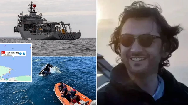 TCG Alemdar da Halit Yukay'ın naaşının denizden çıkarılması operasyonlarına destek verdi.