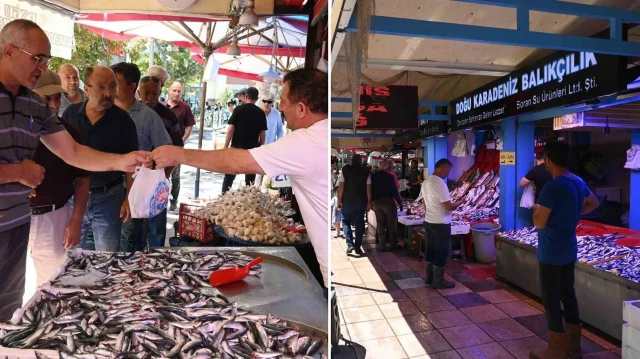 Bir ton ile başlayan hayrına hamsi dağıtımı, esnaflar arasında yarışa dönüşerek 6 tona yükseldi