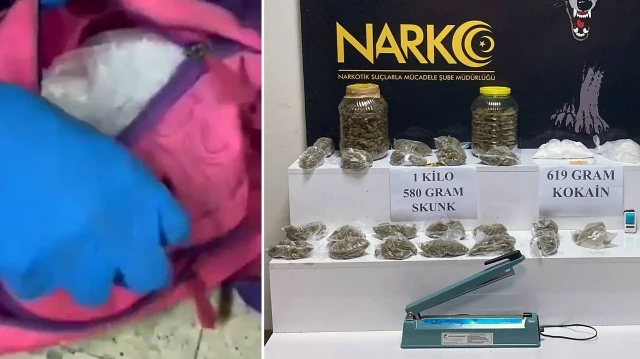 Oto tamircideki okul çantasından uyuşturucu çıktı