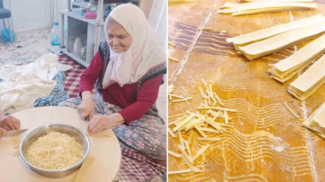 Zeynep Nine, çocukları için erişte yapmaya devam ediyor.