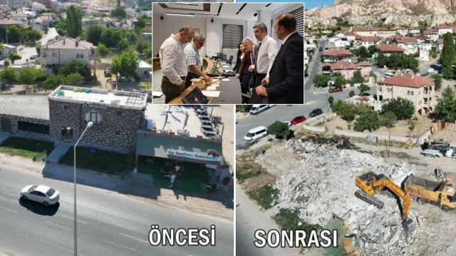 Kapadokya Alan Başkanlığı uzmanlarının tespit çalışmaları kapsamında otel ve restoranın izinsiz inşa edildiği ve peribacalarına zarar verdiği belirlendi. 