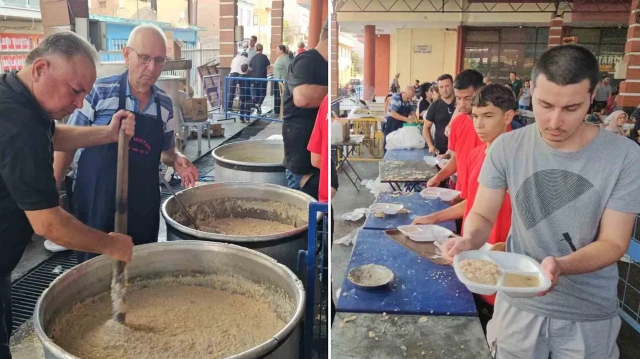 Onlarca kazan keşkek yanında aşure ve turşu ile vatandaşlara ikram edildi.