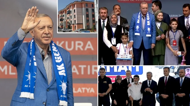 Malatya'da deprem konutları Cumhurbaşkanı Erdoğan'ı katıldığı törenle sahiplerine teslim edildi.