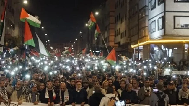 مظاهرات ليلية في مدن مغربية رفضا للإبادة بغزة ودعما لأسطول الصمود