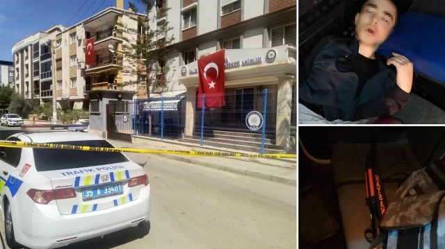 Balçova'da iki polisi şehit eden E.B. ve saldırıyı gerçekleştirdiği silah.