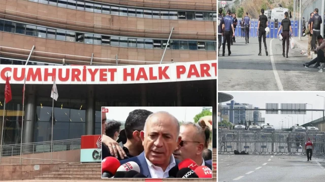Gürsel Tekin'e CHP İl binası önünde, su şişesi fırlatılarak saldırı girişimi oldu.
