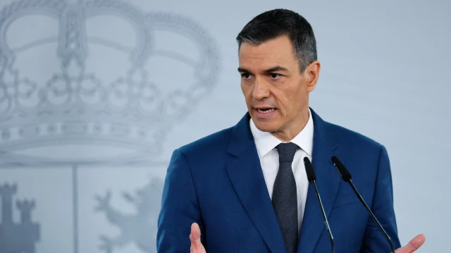 Le Premier ministre espagnol, Pedro Sanchez, lors d’une conférence de presse après la réunion du cabinet au palais de la Moncloa à Madrid, le 5 novembre 2024.