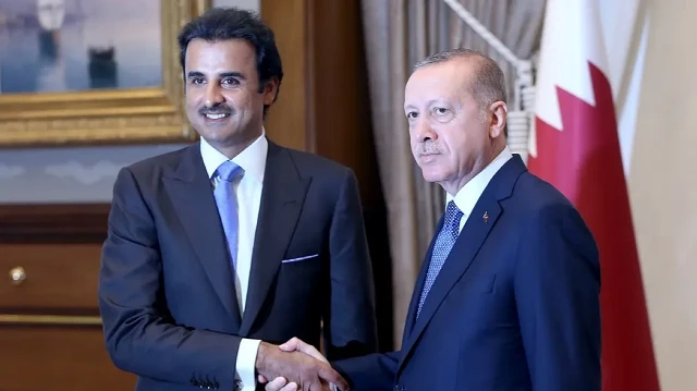 Katar Emiri Al Sani ile Cumhurbaşkanı Erdoğan.